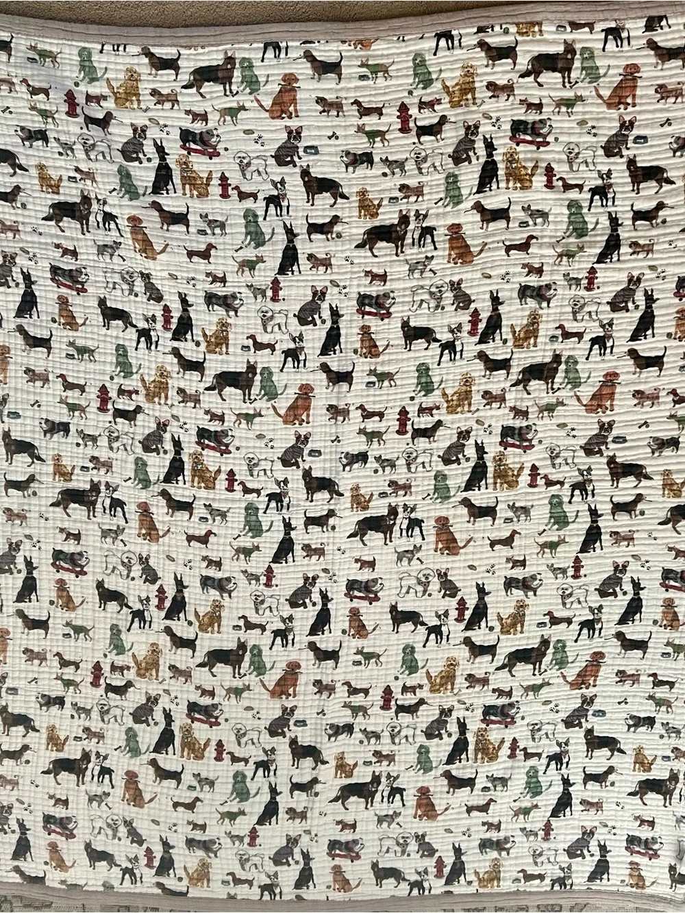 Dog Print Muslin Crib Bedding Quilted Baby Blanket and Sheet- Little Unicorn